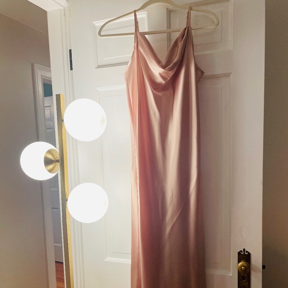 Never Worn Bebe Gold Silk Dress - Perfect for Holidays Large